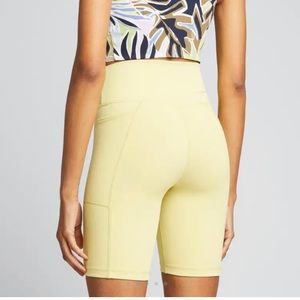 SWEATY BETTY Women’s SZ M NWT Riviera Yellow Super Sculpt Pocket Biker Shorts 8"